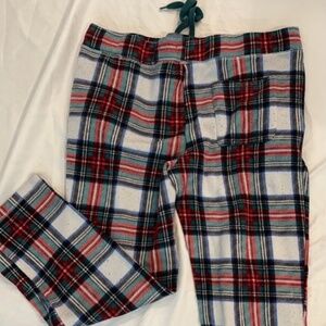 George Black&white Plaid Fleece Sleep Lounge Pajama Jogger Pants Mens Large NWT